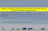 Signals of climate change and the Southern Annular Mode in Antarctic stable isotope records David P. Schneider and Eric J. Steig Department of Earth and.