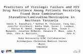 Predictors of Virologic Failure and HIV Drug Resistance Among Patients Receiving Fixed Dose Combination Stavudine/Lamivudine/Nevirapine in Northern Tanzania.