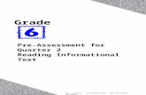 Rev. Control: 11/15/2013 HSD – OSP and Susan Richmond 1 Pre-Assessment for Quarter 2 Reading Informational Text Grade.