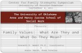 Presents: Family Values: What Are They and What Do They Mean? Kenneth R. Wedel Ph.D., Coordinator & Annie Smith, Knee Scholar Center for Family Strengths.