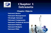 Chapter 1 Intranets Chapter Objects Intranet Basics Intranet Management Strategic Intranet Intranet Components Intranet Technical Decision Intranet Policies.