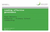 Leading effective governance Paul Bennett Director – Primary School Leadership An executive agency of the Department for Education.