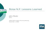 Boise N.F. Lessons Learned John Mootz APFO 2008 USDA Imagery Planning Meeting December 3, 2008.