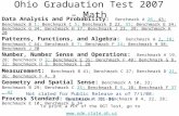 Ohio Graduation Test 2007 – Math Data Analysis and Probability: Benchmark A 26, 43; Benchmark B 1; Benchmark C 5; Benchmark D 22, 31; Benchmark E 34; Benchmark.