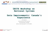SBSTA Workshop on National Systems Data Improvements: Canada’s Experience Art Jaques Greenhouse Gas Division Environment Canada Bonn, Germany April 13-14.