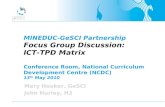 MINEDUC-GeSCI Partnership Focus Group Discussion: ICT-TPD Matrix Conference Room, National Curriculum Development Centre (NCDC) 13 th May 2010 Mary Hooker,