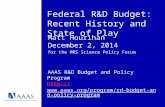 Federal R&D Budget: Recent History and State of Play Matt Hourihan December 2, 2014 for the MRS Science Policy Forum AAAS R&D Budget and Policy Program.