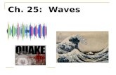 Ch. 25: Waves A WAVE is a rhythmic disturbance that carries energy through matter or space.