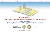 High Performance Buildings Research & Implementation Center (HiPer BRIC) Proposal for National Lab-Industry-University Partnership Proposal for National.