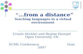 “...from a distance” Teaching languages in a virtual environment Ursula Stickler and Regine Hampel Open University, UK ECML ConferenceGraz 2007.