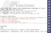 Elections GPS: SSCG8 The student will demonstrate knowledge of local, state, and national elections. b. Describe the nomination and election process. c.