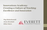 Innovations Academy: Creating a Culture of Teaching Excellence and Innovation Peg Balachowski Anne Brackett Elliot Stern.