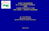 JOINT CHAMBERS IN A CHANGING WORLD AND A NEW STRATEGY FOR THE ARAB – SWISS CHAMBER Dr. Imad Shehab Secretary General General Union of Arab Chambers April.