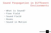 1 Sound Propagation in Different Environments What is Sound? Free Field Sound Field Rooms Sound in Motion.