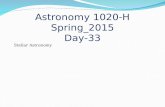 Astronomy 1020-H Stellar Astronomy Spring_2015 Day-33.