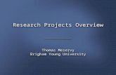 Research Projects Overview Thomas Meservy Brigham Young University.