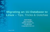 January 21, 2009 Migrating an 11i Database to Linux – Tips, Tricks & Gotchas Mark Morgan DBA Consultant siMMian systems, inc. 415-585-4242 morgan@simmian.com.