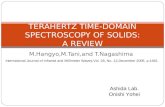 M.Hangyo,M.Tani,and T.Nagashima TERAHERTZ TIME-DOMAIN SPECTROSCOPY OF SOLIDS: A REVIEW International Journal of Infrared and Millimeter Waves,Vol. 26,