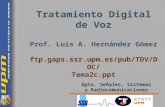Tratamiento Digital de Voz Prof. Luis A. Hernández Gómez ftp.gaps.ssr.upm.es/pub/TDV/DOC/ Tema2c.ppt Dpto. Señales, Sistemas y Radiocomunicaciones.