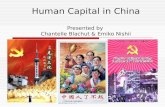 Human Capital in China Presented by Chantelle Blachut & Emiko Nishii.