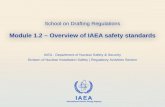 IAEA International Atomic Energy Agency School on Drafting Regulations Module 1.2 – Overview of IAEA safety standards IAEA - Department of Nuclear Safety.