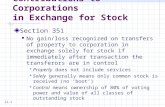 12-1 Contributions to Corporations in Exchange for Stock Section 351 No gain/loss recognized on transfers of property to corporation in exchange solely.