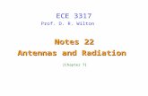 Prof. D. R. Wilton Notes 22 Antennas and Radiation Antennas and Radiation ECE 3317 [Chapter 7]