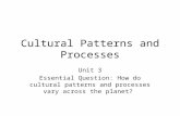 Cultural Patterns and Processes Unit 3 Essential Question: How do cultural patterns and processes vary across the planet?