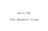 Unit 03 The Modern Atom. Quantum Mechanical Model Quantum mechanics was developed by Erwin Schrodinger Estimates the probability of finding an e - in.