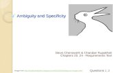 Ambiguity and Specificity Steve Chenoweth & Chandan Rupakheti Chapters 23, 24 - Requirements Text Questions 1, 2 Image from //hardboiledpoker.blogspot.com/2011/03/ambiguous-images.html.