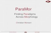Carnegie Mellon Christian Monson ParaMor Finding Paradigms Across Morphology Christian Monson.