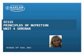 SC115 PRINCIPLES OF NUTRITION UNIT 4 SEMINAR October 19 th term, 2011.