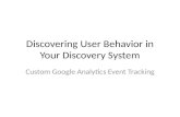 Discovering User Behavior in Your Discovery System Custom Google Analytics Event Tracking.