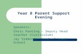 Year 8 Parent Support Evening Speakers: Chris Panting – Deputy Head teacher (Curriculum) Jay Simmonds- Head of Lower School.