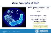 Module 14 | Slide 1 of 31 2013 Basic Principles of GMP WHO good practices for pharmaceutical microbiology laboratories TRS 961, 2011. Annex 2 Part 2.