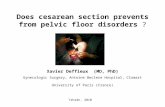 Does cesarean section prevents from pelvic floor disorders ? Xavier Deffieux (MD, PhD) Gynecologic Surgery, Antoine Beclere Hospital, Clamart University.