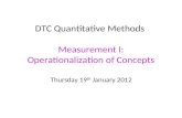 DTC Quantitative Methods Measurement I: Operationalization of Concepts Thursday 19 th January 2012.