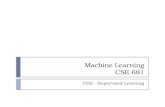 Machine Learning CSE 681 CH2 - Supervised Learning.