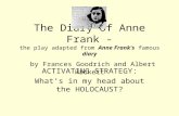 The Diary of Anne Frank - the play adapted from Anne Frank's famous diary by Frances Goodrich and Albert Hackett ACTIVATING STRATEGY: What’s in my head.