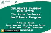INFLUENCES SHAPING EVALUATION The Farm Business Resilience Program Rebecca Heath John Noonan, Roy Murray-Prior Christine Storer, Melanie Strawbridge.