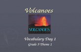 Volcanoes Vocabulary Day 1 Grade 5 Theme 1. 10/8/2015Free PowerPoint Template from  2 cinders ► The cinders spouted out of the volcano.