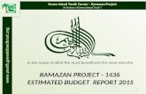 1 RAMAZAN PROJECT - 1436 ESTIMATED BUDGET REPORT 2015  Green Island Youth Forum – Ramazan Project (A Project of Green Island.
