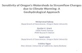 Sensitivity of Oregon's Watersheds to Streamflow Changes due to Climate Warming: A Geohydrological Approach Mohammad Safeeq Department of Geosciences,