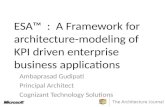 ESA™ : A Framework for architecture-modeling of KPI driven enterprise business applications Ambaprasad Gudipati Principal Architect Cognizant Technology.