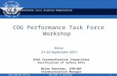 International Civil Aviation Organization ICAO EUR/NAT OfficeCOG PERF TF Workshop1 COG Performance Task Force Workshop EASA Standardisation Inspections.