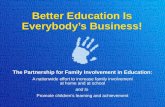 Better Education Is Everybody’s Business! The Partnership for Family Involvement in Education: A nationwide effort to increase family involvement at home.