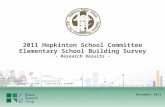 2011 Hopkinton School Committee Elementary School Building Survey - Research Results - December 2011.