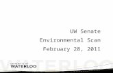 UW Senate Environmental Scan February 28, 2011. International Overview Centre for the Study of Living Standards Report 2011 Canada has risen in the rankings.