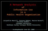 A Network Analysis of Information Use in a Public Health Organization Jacqueline Merrill, Suzanne Bakken, Maxine Rockoff, Kristine Gebbie, Columbia University.