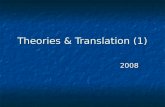 Theories & Translation (1) 2008. Unit (2) Unit (2) Translating the English Sentence.